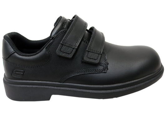 Skechers Unisex Kids Smooth Tracks Classic Stride Leather School Shoes