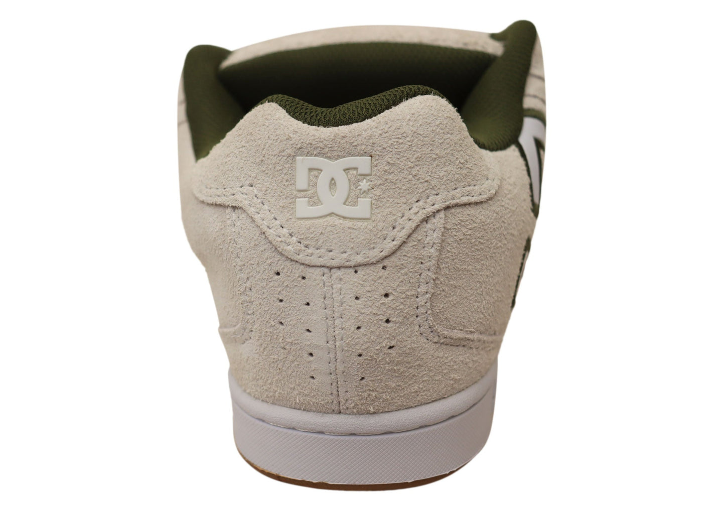 DC Shoes Mens Comfortable Leather Net SE Shoes Off White Green