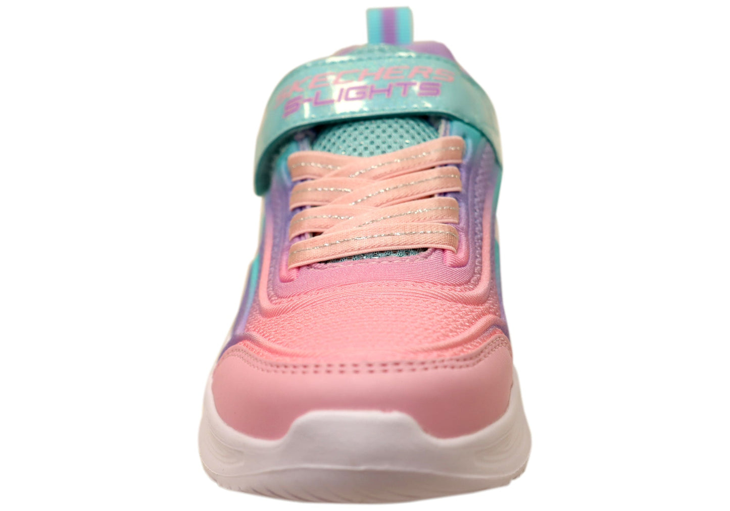 Skechers Kids Girls S Lights Sola Glow Color Breeze Shoes Aqua Pink