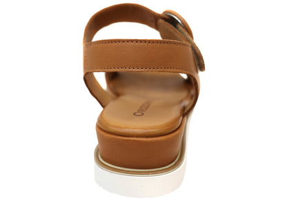 Orizonte Daisysoft Womens Comfortable European Leather Wedge Sandals