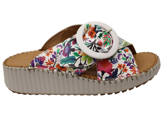 Orizonte Noblenest Womens Comfortable European Leather Slides Sandals