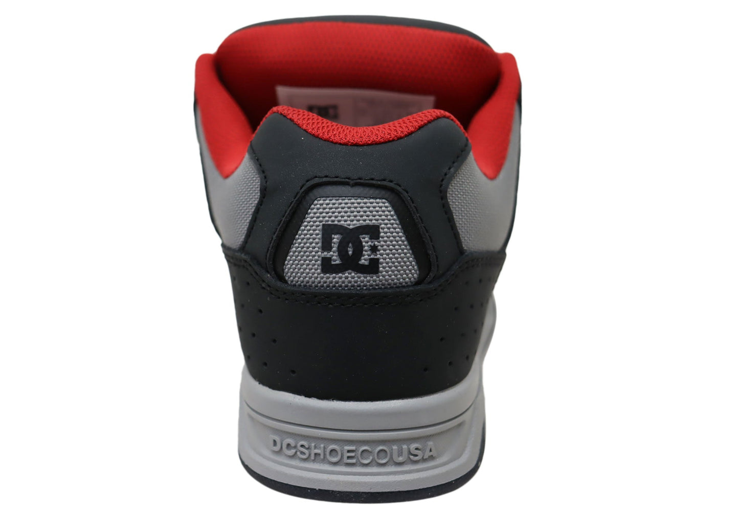 DC Shoes Mens DC Coiler Leather Lace Up Shoes Grey Black Red