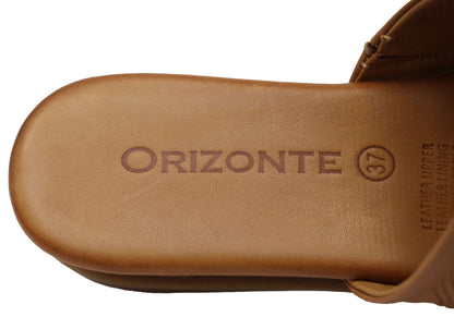 Orizonte Softsky Womens Comfortable European Leather Slides Sandals