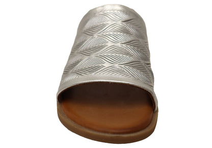 Orizonte Softsky Womens Comfortable European Leather Slides Sandals