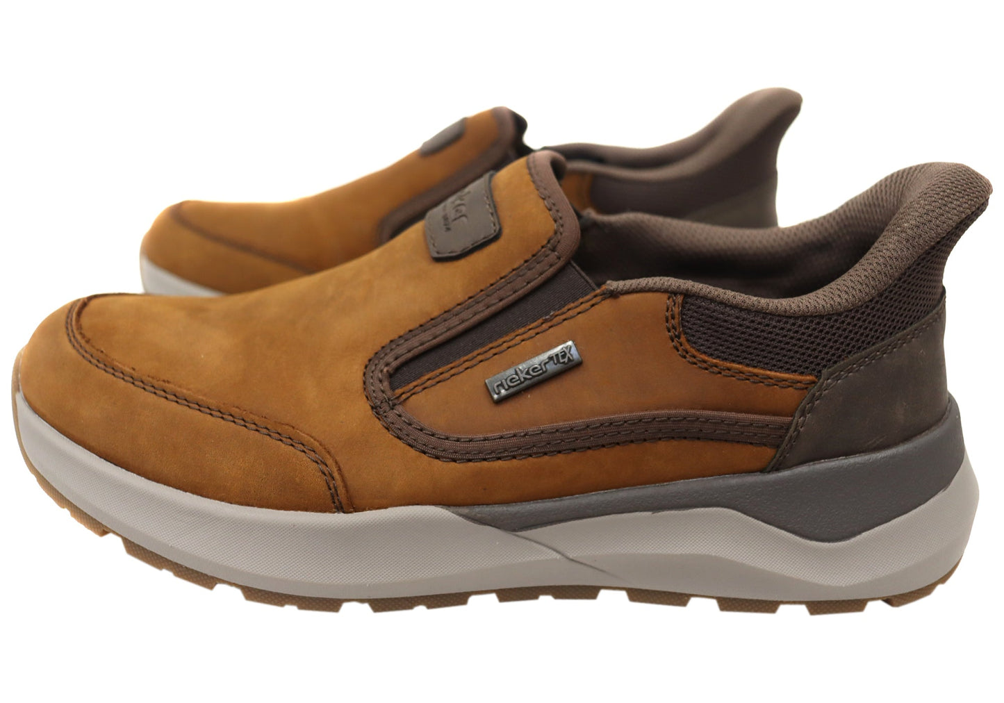 Rieker Mens 06052 Comfortable Leather Extra Wide Fit Slip On Shoes