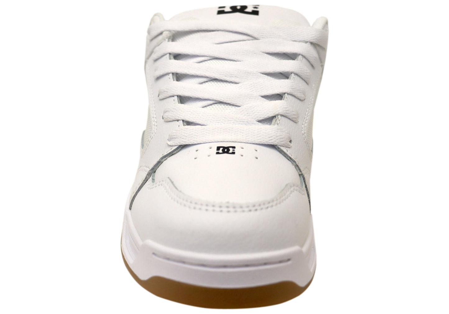 DC Shoes Mens DC Coiler Comfortable Leather Shoes White Black Gum