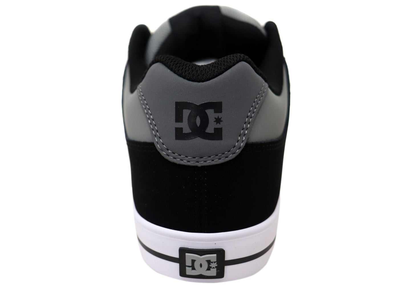 DC Shoes Mens Pure Comfortable Leather Lace Up Shoes Grey Black