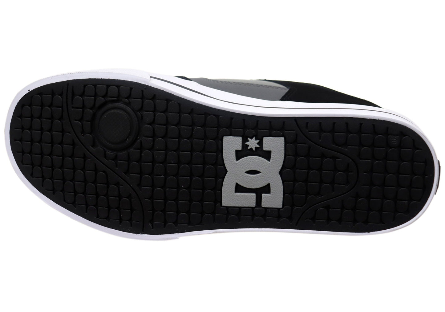 DC Shoes Mens Pure Comfortable Leather Lace Up Shoes Grey Black