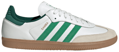 Adidas Originals Men's White/Green Samba OG Sneakers, JI3202
