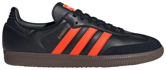 Adidas Originals Men's Samba OG Sneakers, Core Black / Impact Orange / Gum, JR0910