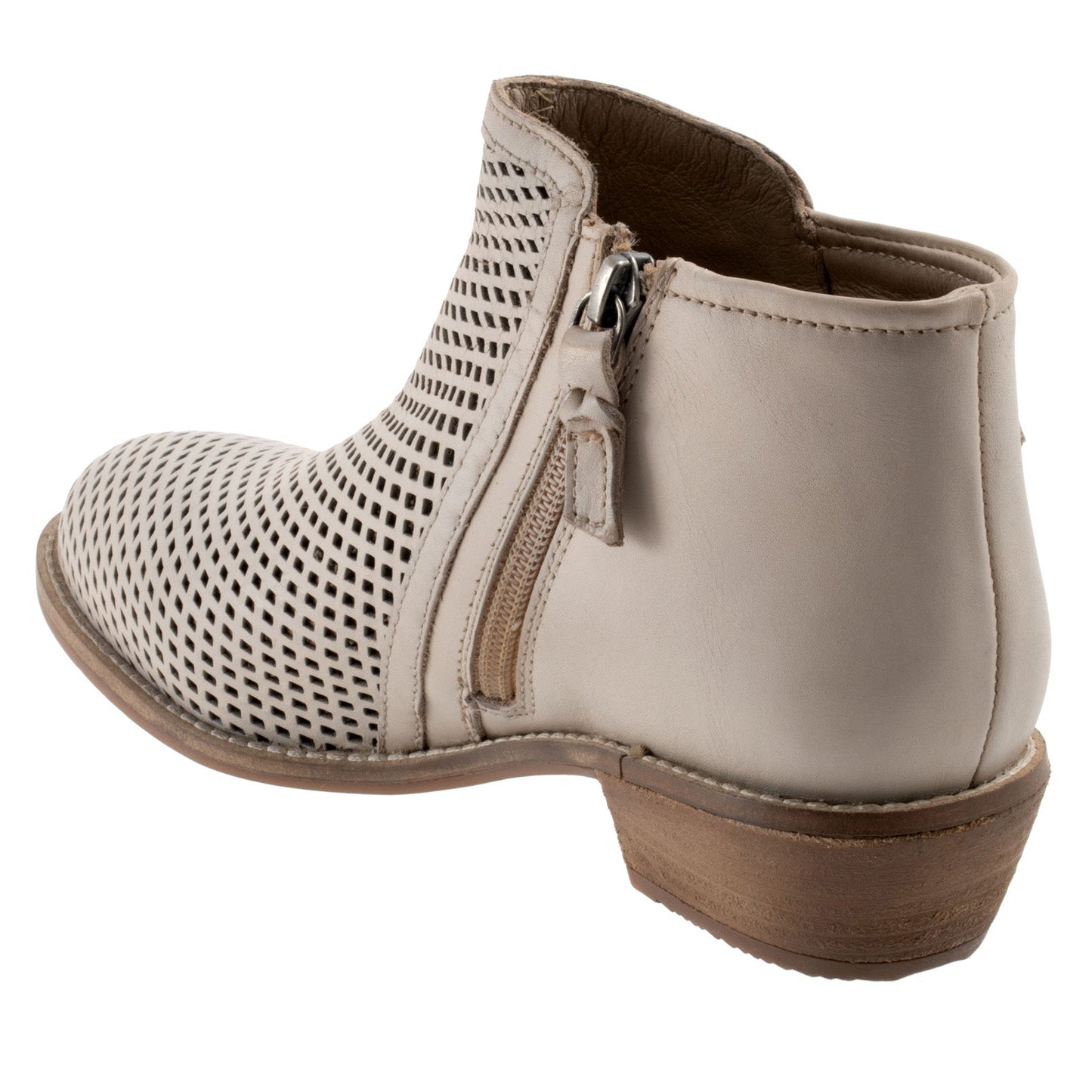 Softwalk Rimini Perf S2315-063 Womens Beige Leather Ankle & Booties Boots
