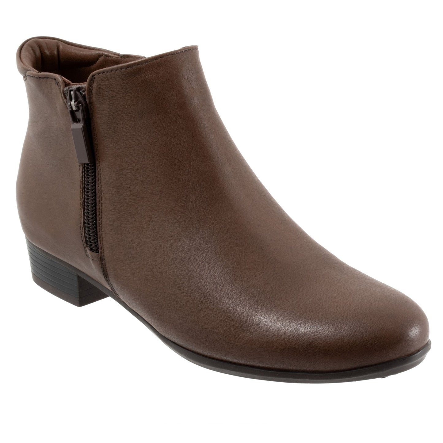 Trotters Major T1762-104 Womens Brown Leather Zipper Ankle & Booties Boots