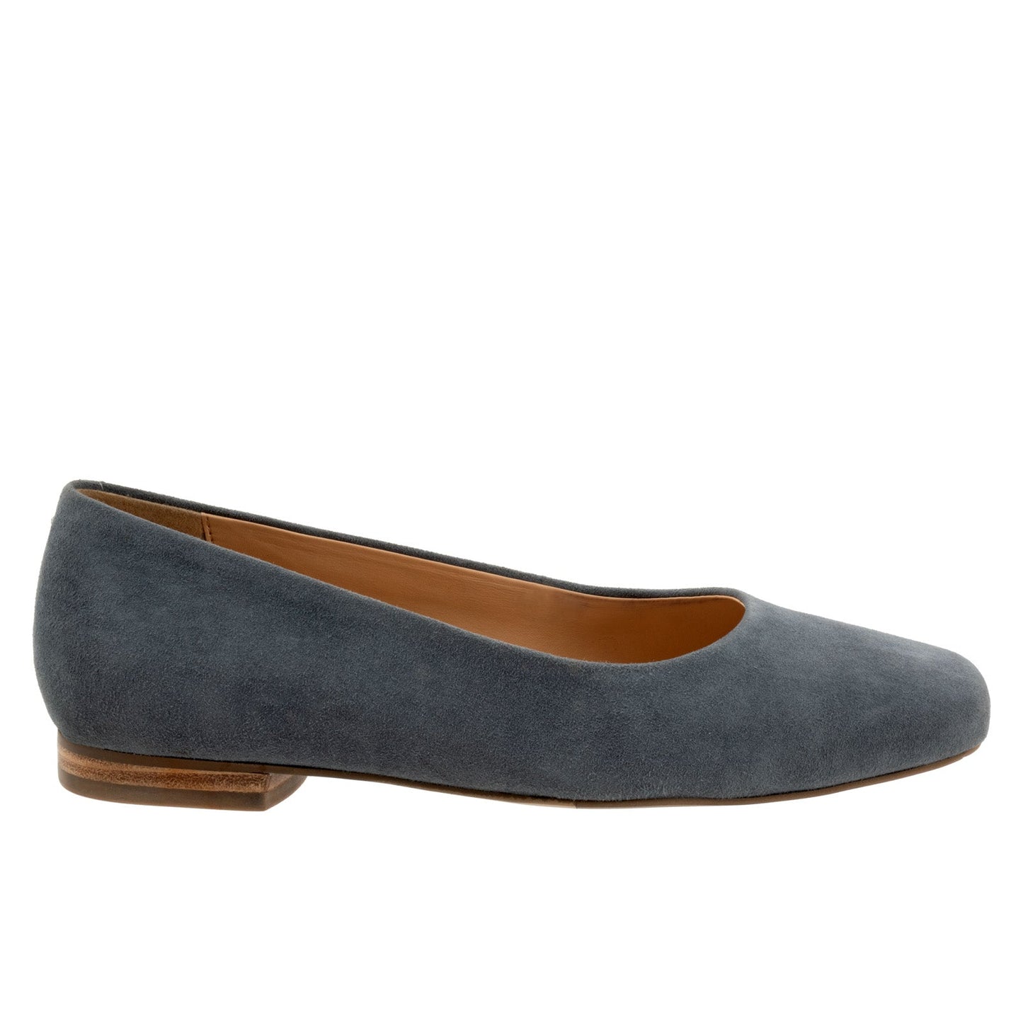 Trotters Honor T2057-471 Womens Gray Suede Slip On Ballet Flats Shoes