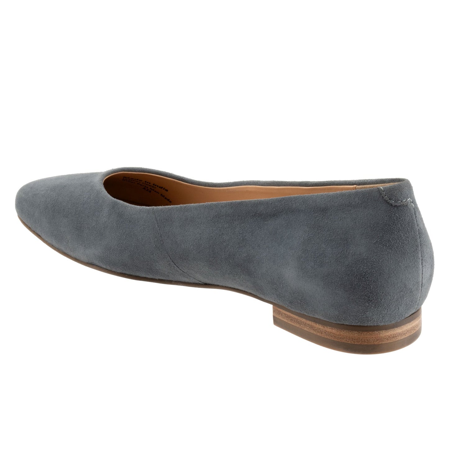 Trotters Honor T2057-471 Womens Gray Suede Slip On Ballet Flats Shoes