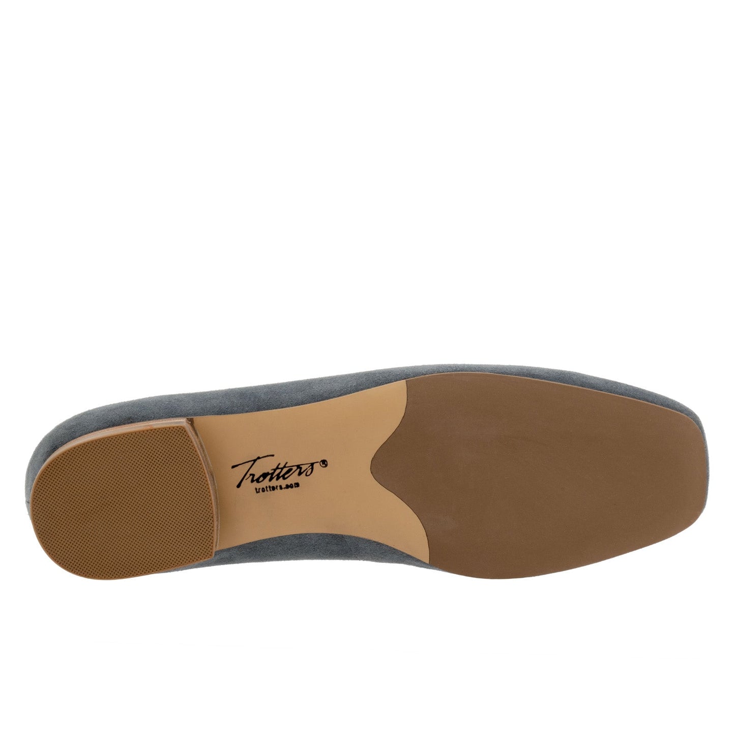 Trotters Honor T2057-471 Womens Gray Suede Slip On Ballet Flats Shoes