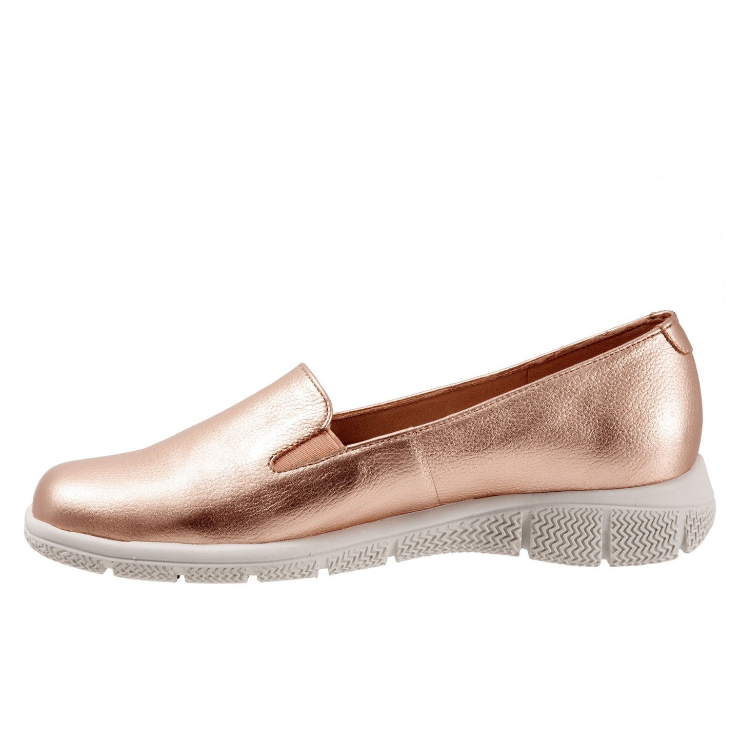 Trotters Universal T2110-720 Womens Gold Narrow Leather Loafer Flats Shoes