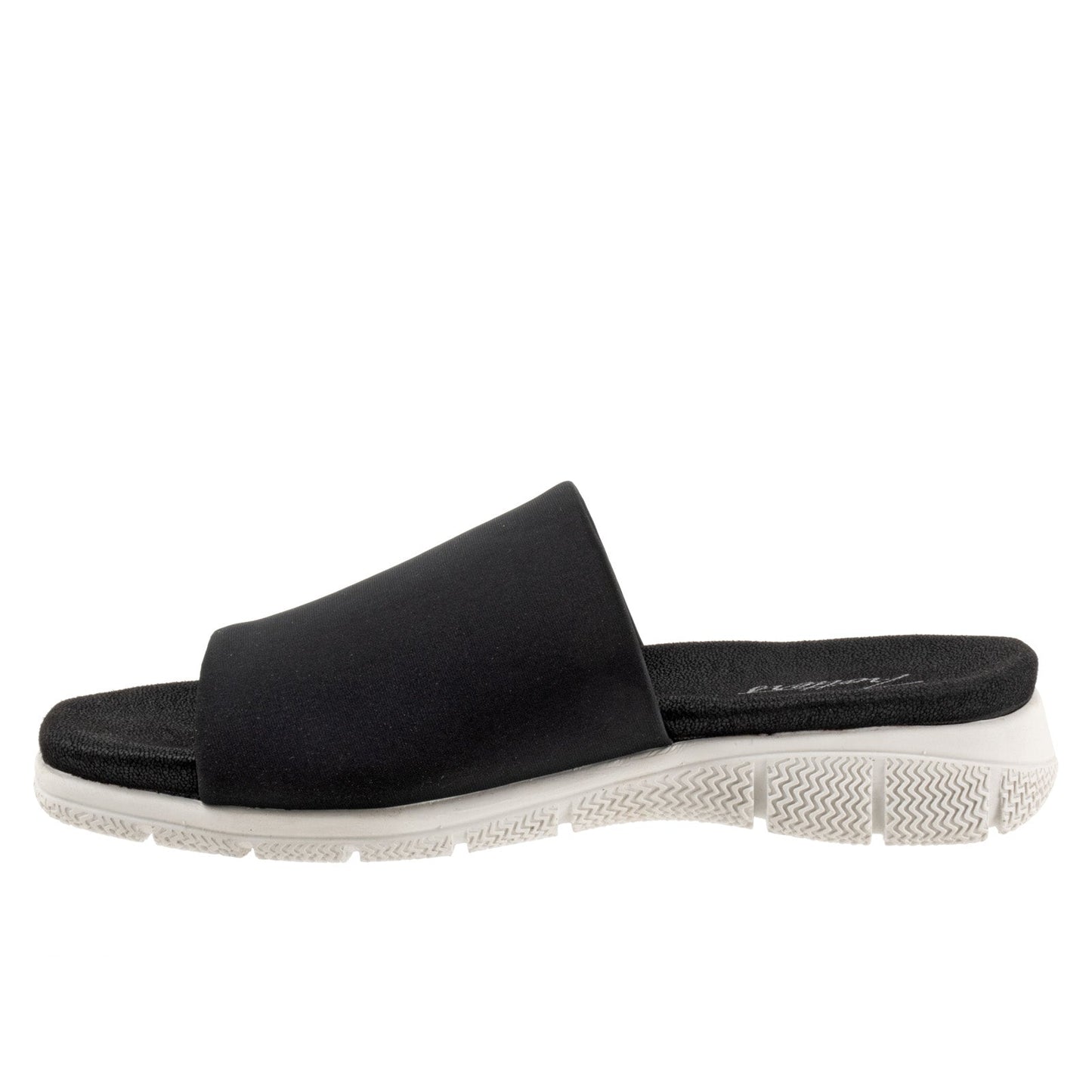 Trotters Toni T2323-001 Womens Black Leather Slip On Slides Sandals Shoes