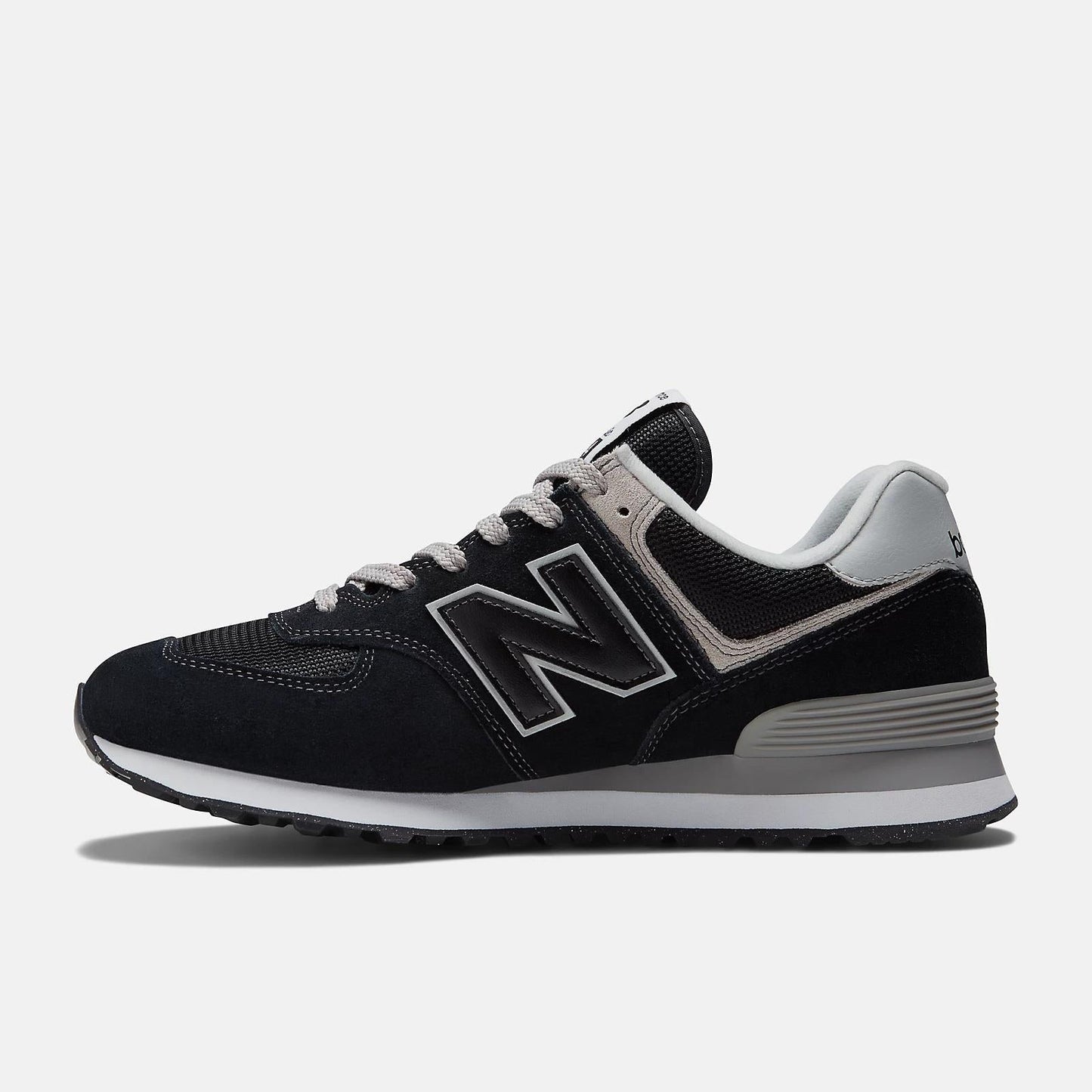 Men's Wide Fit New Balance ML574EVB Walking/Running Trainers - Exclusive - Black/White ENCAP