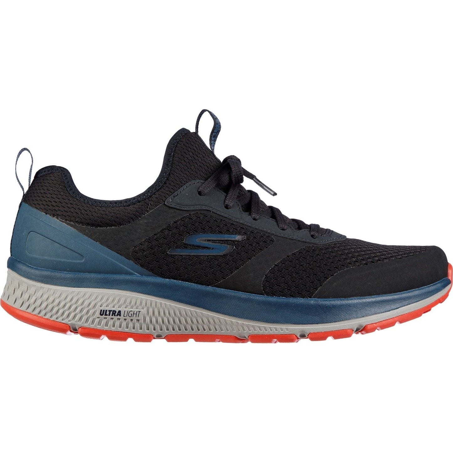 Men's Wide Fit Skechers 220102 GOrun Consistent Trainers - Black/Blue