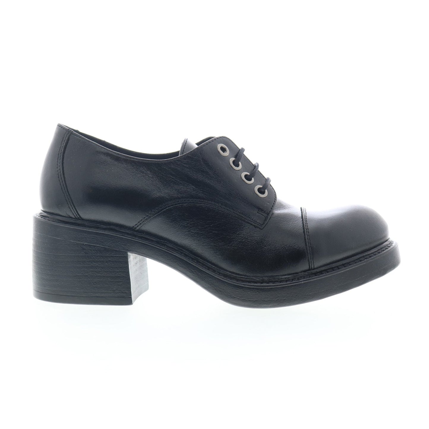 Miz Mooz Bleeker Womens Black Leather Oxfords & Lace Ups Casual Shoes