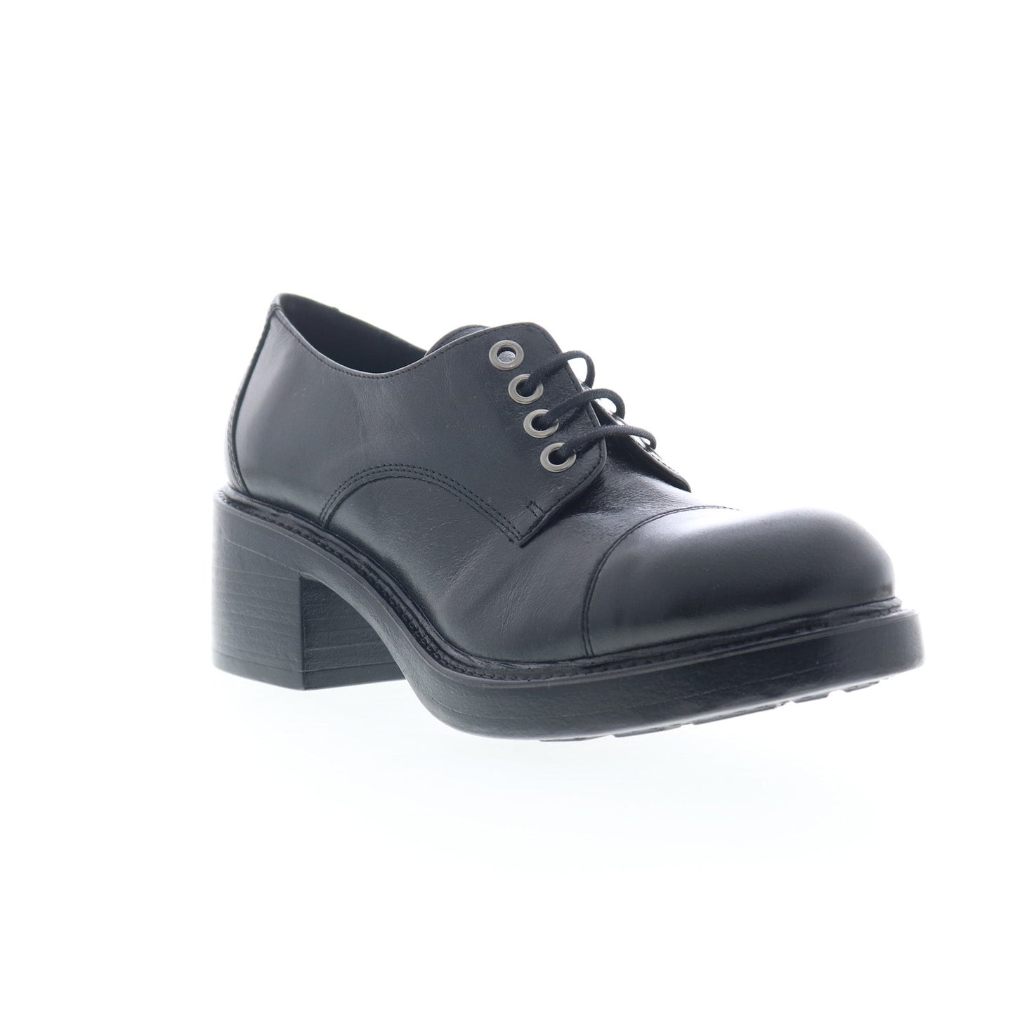 Miz Mooz Bleeker Womens Black Leather Oxfords & Lace Ups Casual Shoes