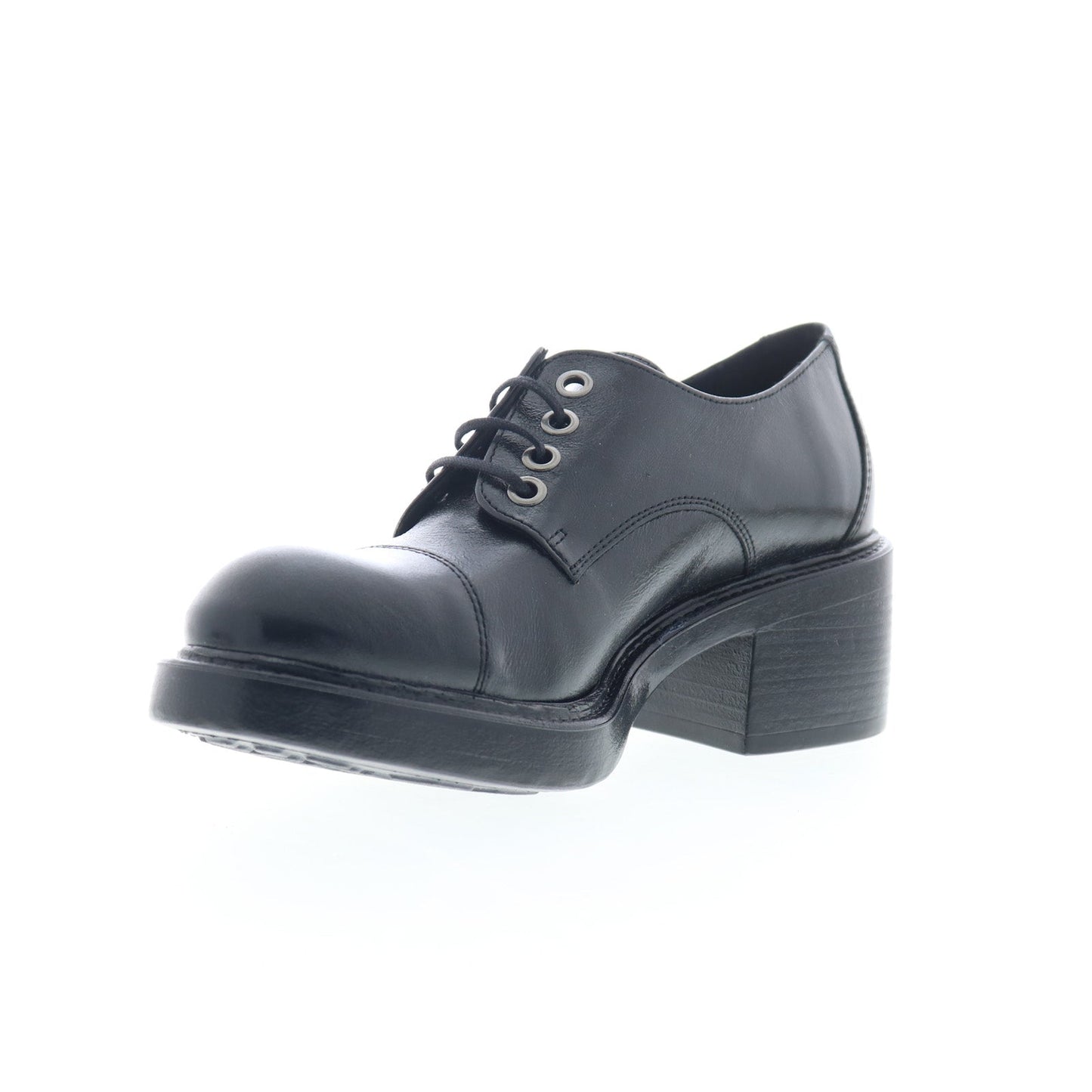 Miz Mooz Bleeker Womens Black Leather Oxfords & Lace Ups Casual Shoes
