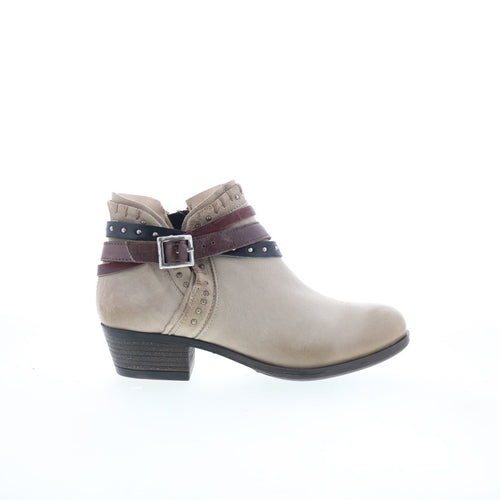 Miz Mooz Booker Womens Gray Leather Zipper Ankle & Booties Boots