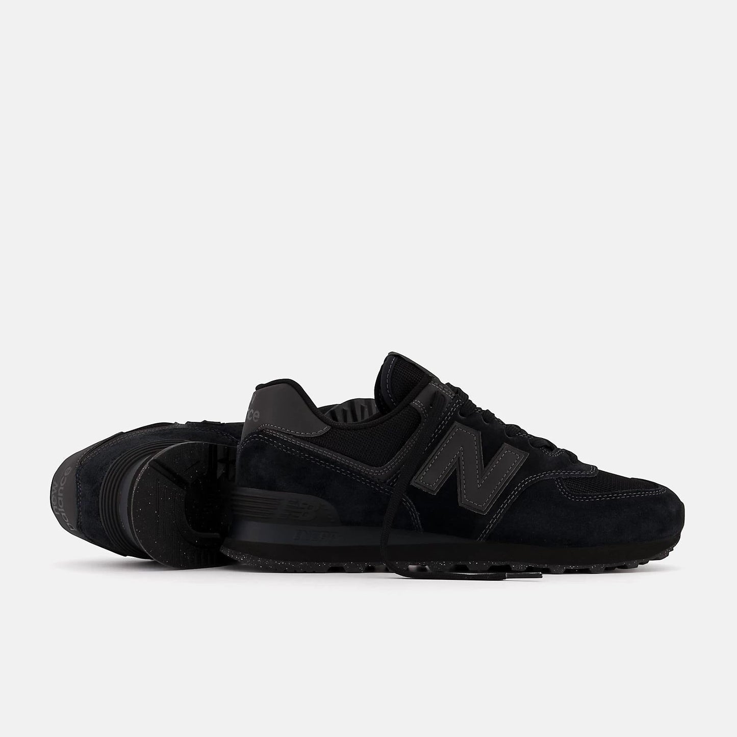 Men's Wide Fit New Balance ML574EVE Walking/Running Trainers - Exclusive - Black
