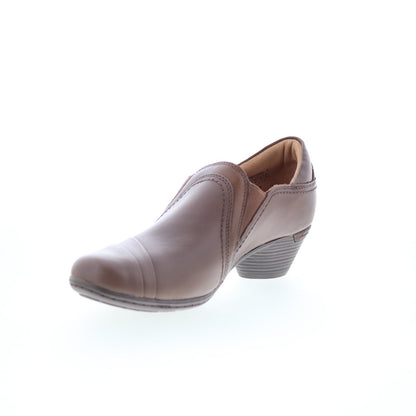 Cobb Hill Laurel Slip-On CI9528 Womens Brown Leather Ankle & Booties Boots