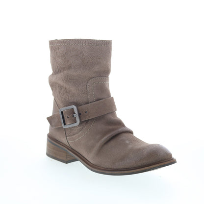 Miz Mooz Draper Womens Gray Suede Zipper Casual Dress Boots