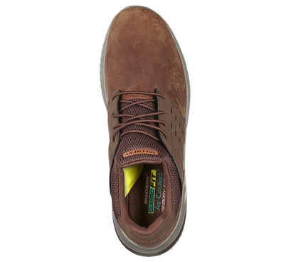 Mens Wide Fit Skechers Street Wear Delson 3.0 210308W Luxury Walking Trainers - Brown