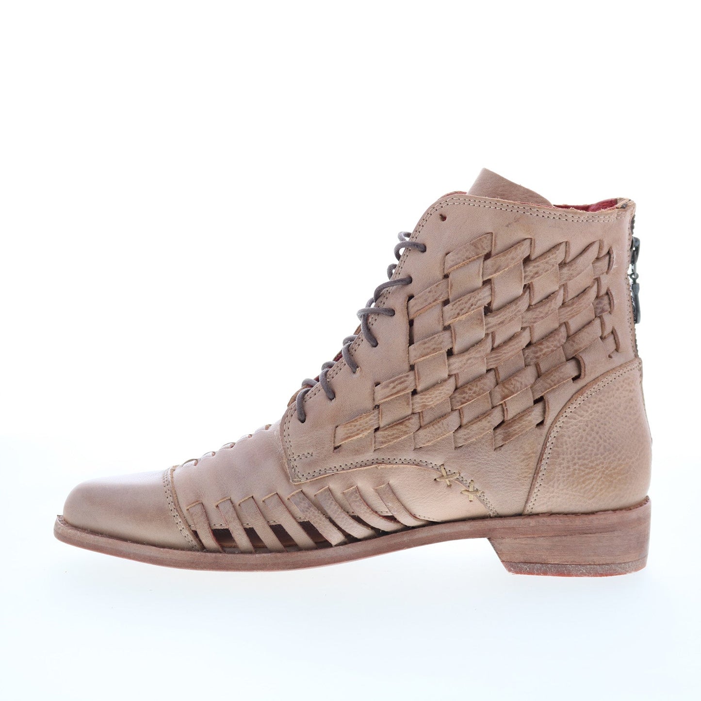Bed Stu Loretta F328030 Womens Brown Leather Lace Up Ankle & Booties Boots