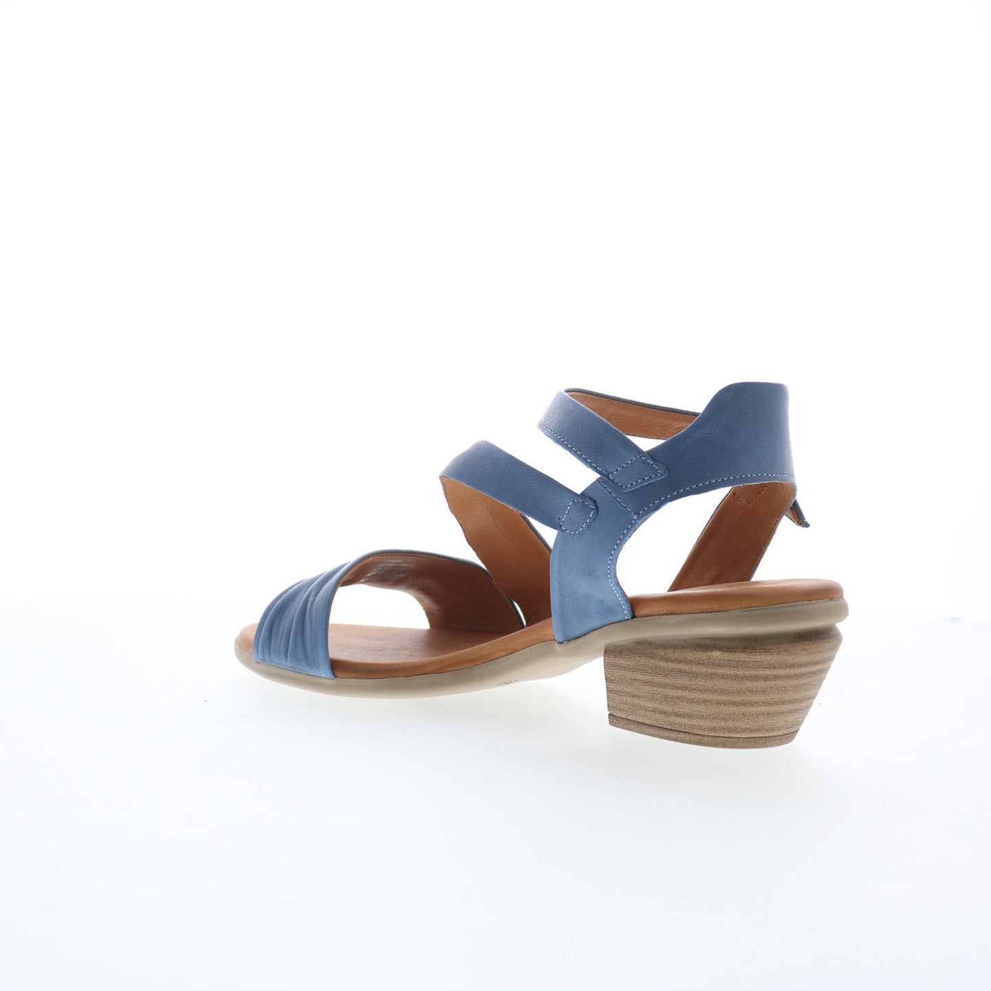 Miz Mooz Kailee Womens Blue Leather Hook & Loop Heeled Sandals Shoes