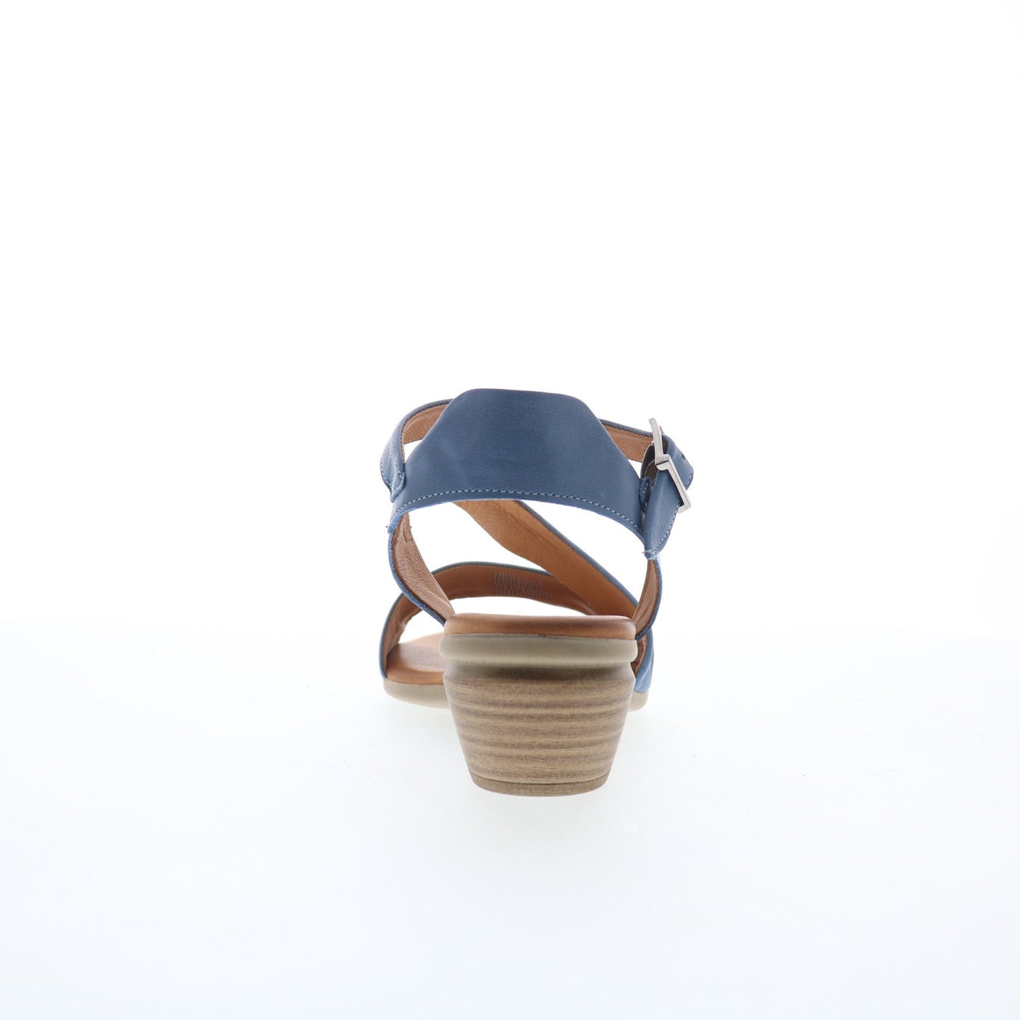 Miz Mooz Kailee Womens Blue Leather Hook & Loop Heeled Sandals Shoes