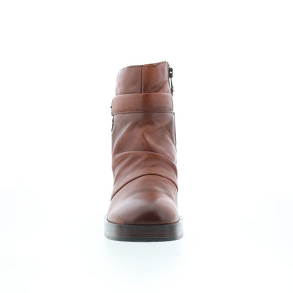Miz Mooz Macee Womens Brown Leather Zipper Ankle & Booties Boots