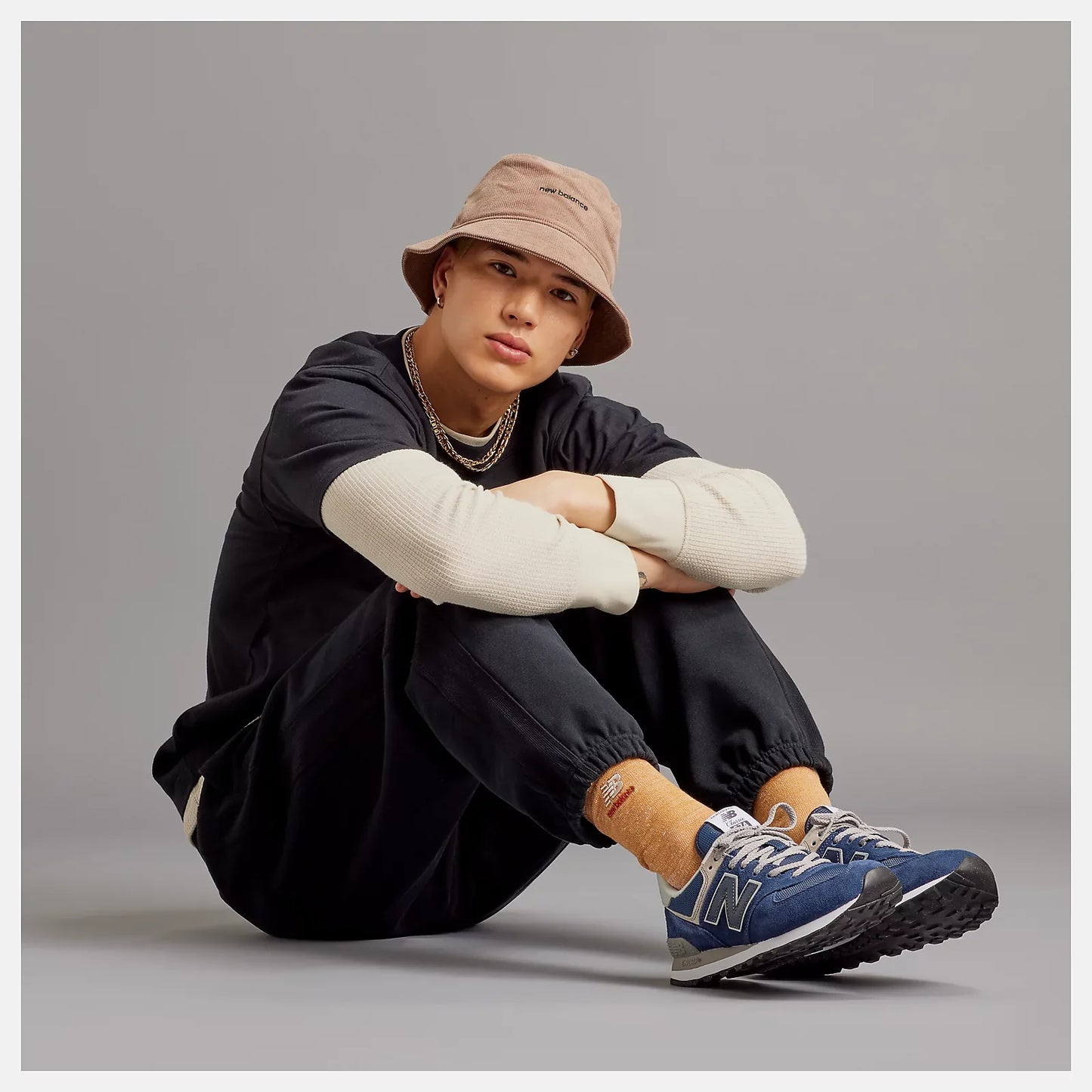 Men's Wide Fit New Balance ML574EVN Walking/Running Trainers - Exclusive - Navy ENCAP