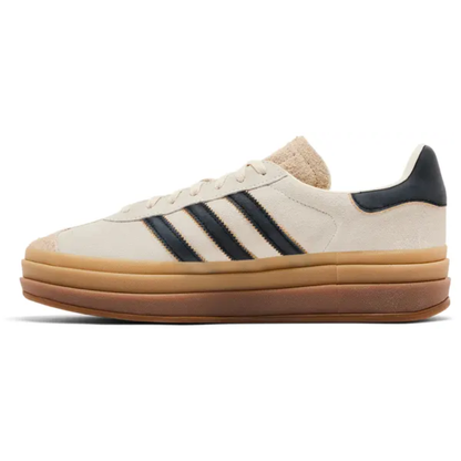 Adidas Originals Women's Cream/Black/Gum Gazelle Bold Sneakers, JS3892 (No Box)