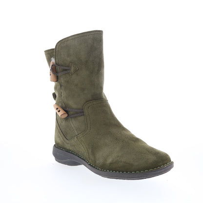 Miz Mooz Pamela Womens Green Suede Zipper Casual Dress Boots