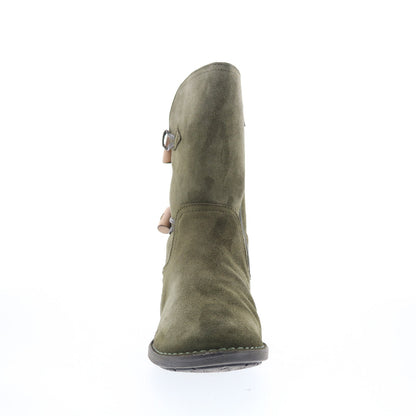 Miz Mooz Pamela Womens Green Suede Zipper Casual Dress Boots