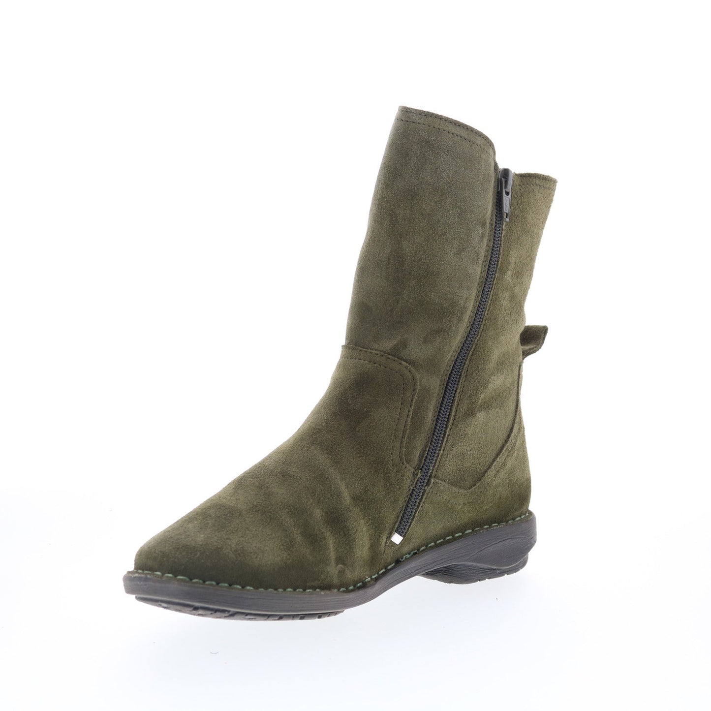 Miz Mooz Pamela Womens Green Suede Zipper Casual Dress Boots