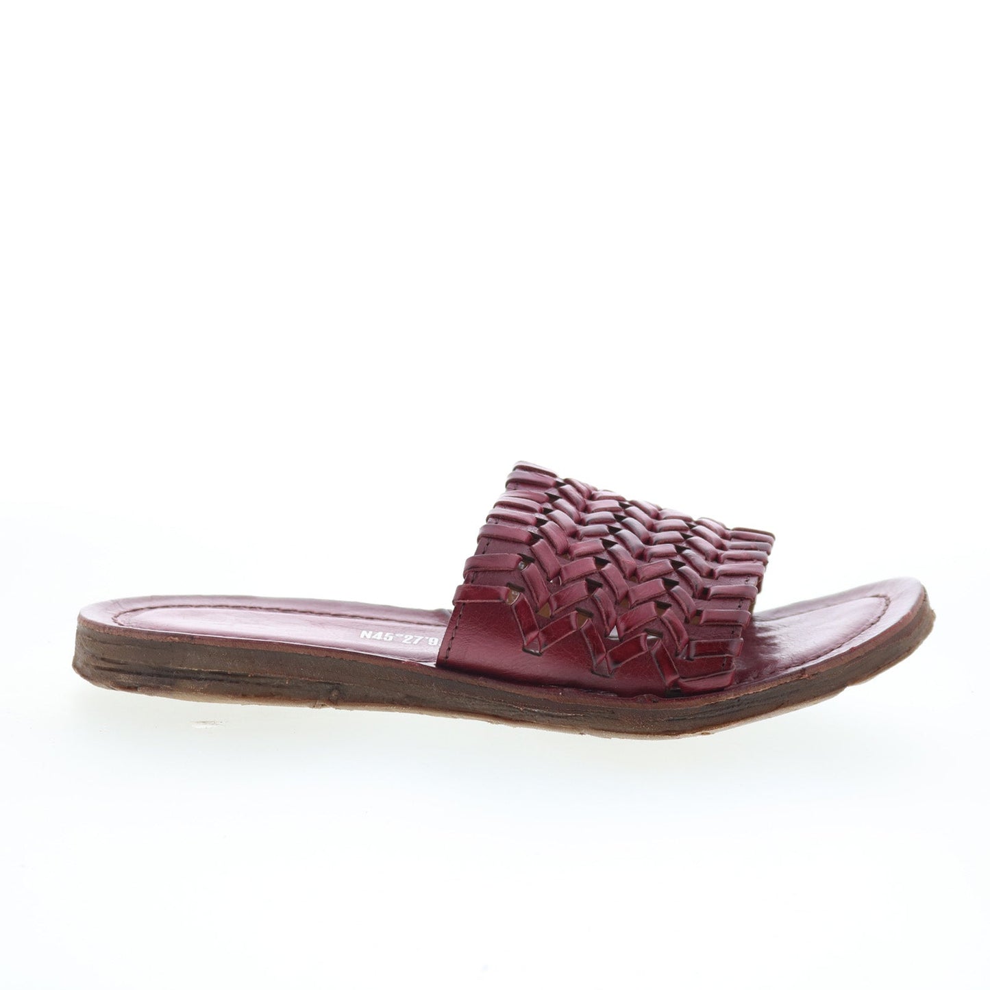 A.S. 98 Rex Womens Burgundy Leather Slip On Slides Sandals Shoes