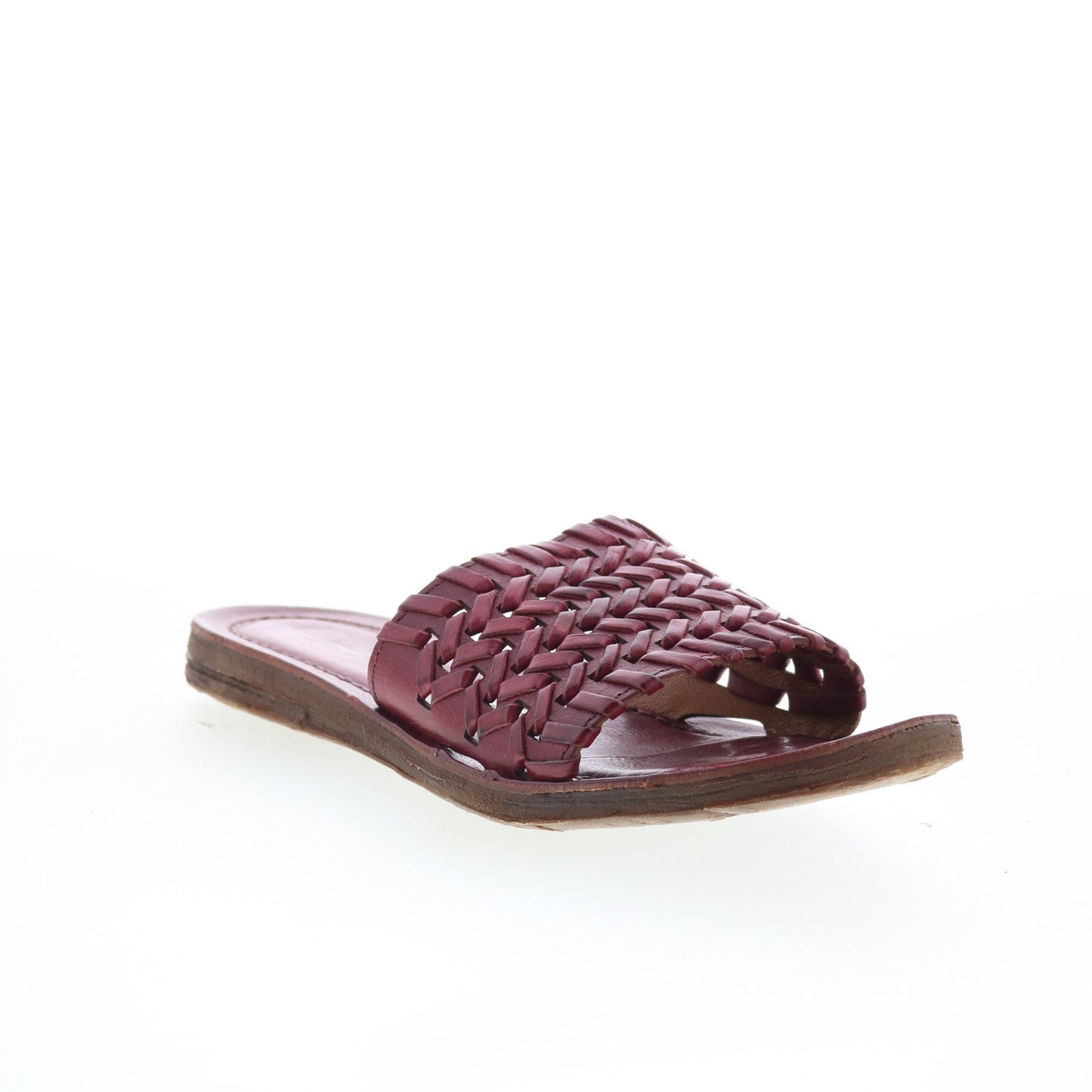 A.S. 98 Rex Womens Burgundy Leather Slip On Slides Sandals Shoes