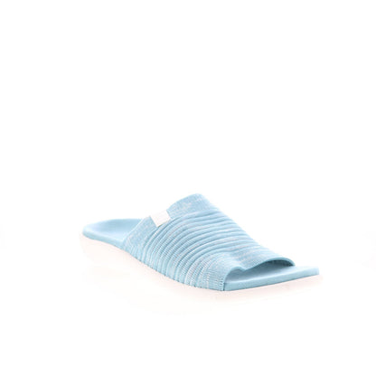 Spenco Odessa Fauna SP1245AQU Womens Blue Canvas Slides Sandals Shoes