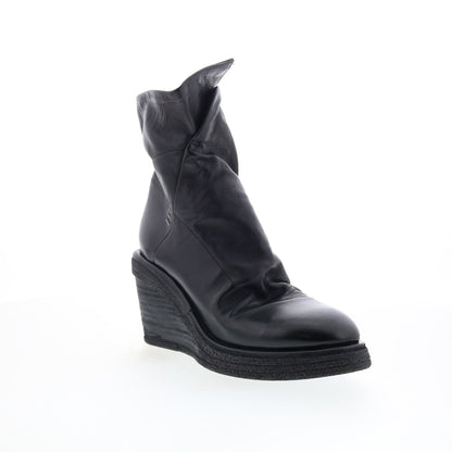A.S. 98 Tremont Womens Black Leather Zipper Casual Dress Boots