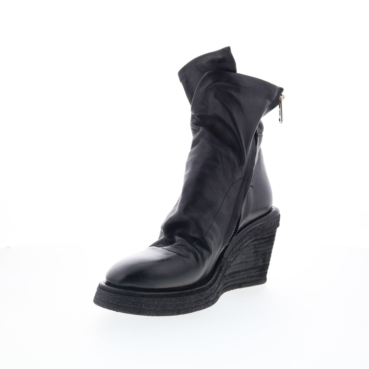 A.S. 98 Tremont Womens Black Leather Zipper Casual Dress Boots