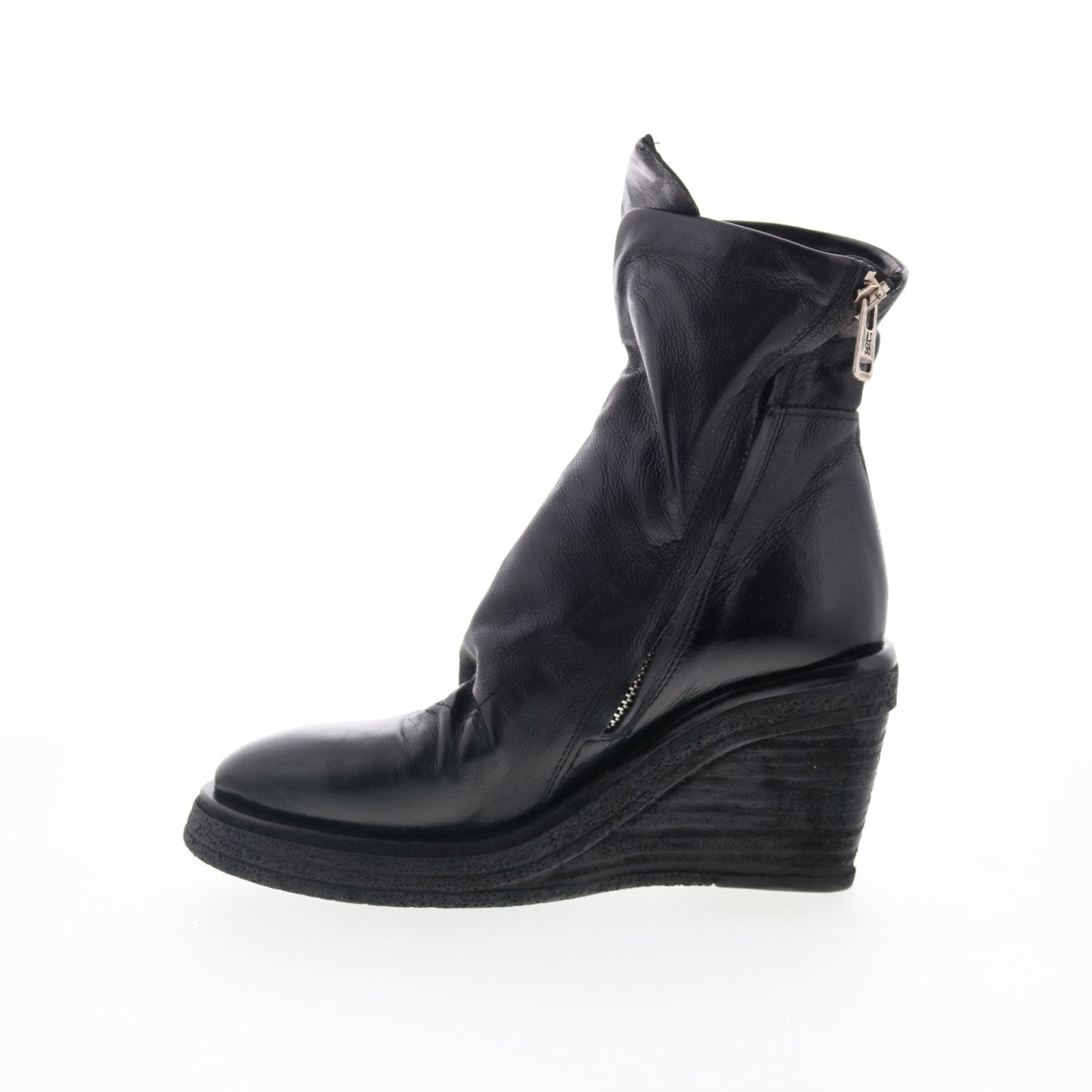 A.S. 98 Tremont Womens Black Leather Zipper Casual Dress Boots