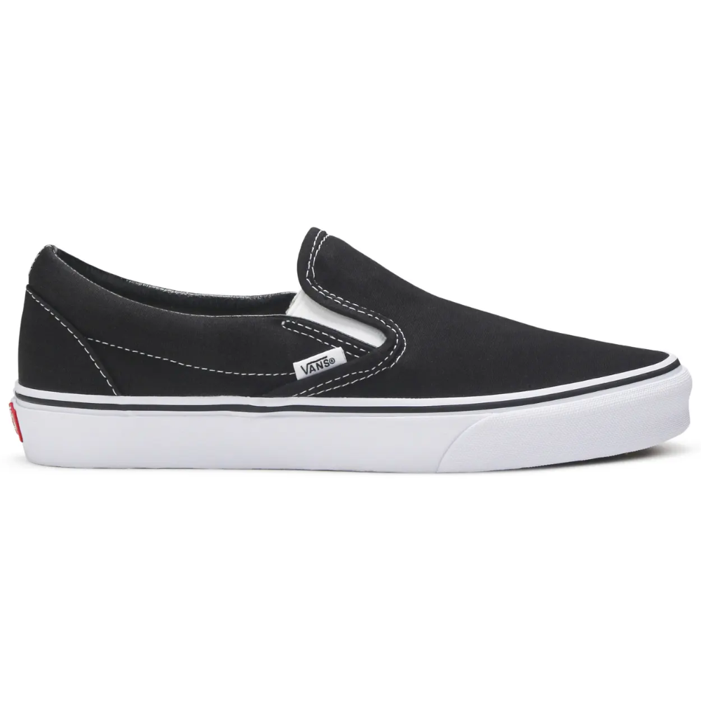 Vans Men's Black Classic Slip‑On Canvas Sneakers, VN000EYEBLK