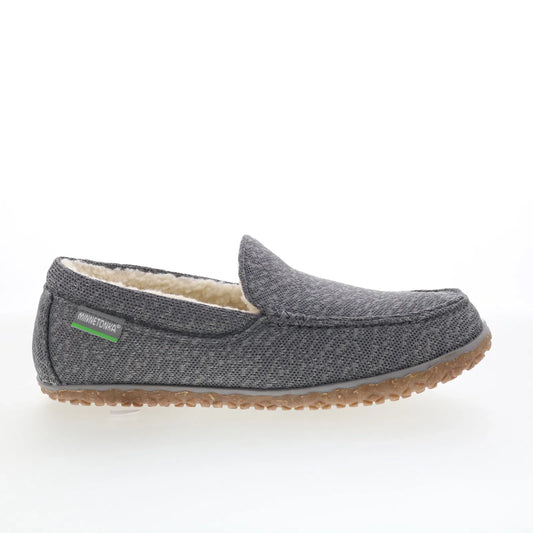 Minnetonka Eco Elm 4605 Womens Gray Canvas Moccasin Slippers Shoes