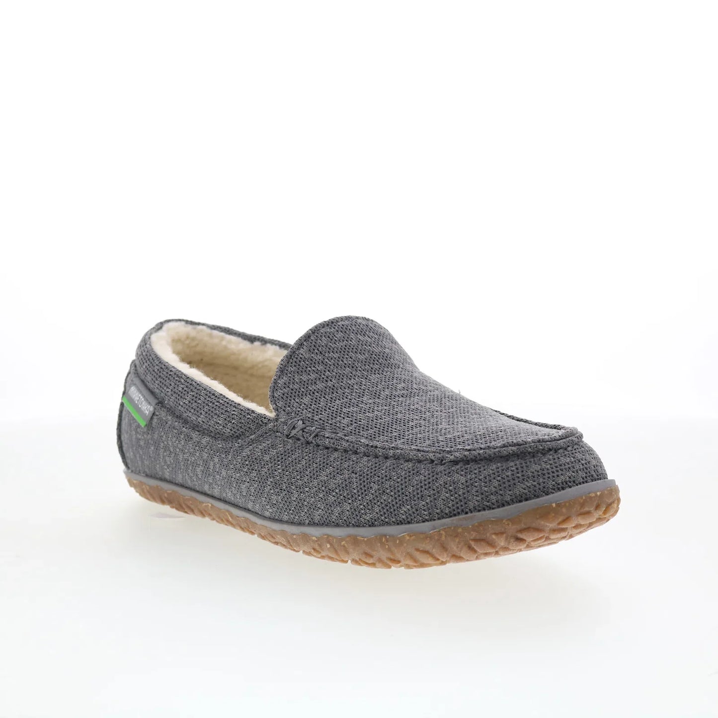 Minnetonka Eco Elm 4605 Womens Gray Canvas Moccasin Slippers Shoes